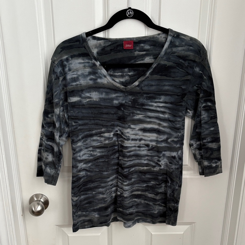Glima 3/4 Sleeve 100% Cotton Boho V-Neck Blouse Women’s Large